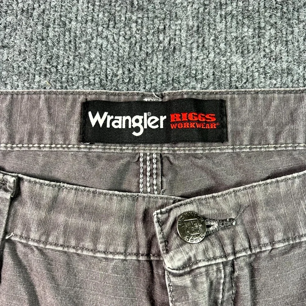 Wrangler Riggs Workwear Technician Pants Men 40x32 Gray Ripstop Straight Utility